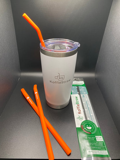Iced KoffieStraw - 10" Straw with Cleaning Brush in Reusable packaging