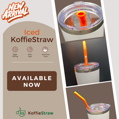 Iced KoffieStraw - 10" Straw with Cleaning Brush in Reusable packaging